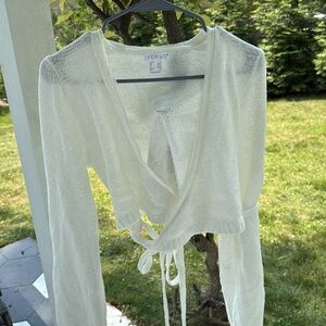 VENUS Cream Knit Tie-Front skirt and wrap top set - can fit M- L -XL